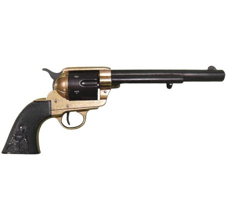 Denix Western 1866 Double Barrel Derringer Replica Pistol - Brass 