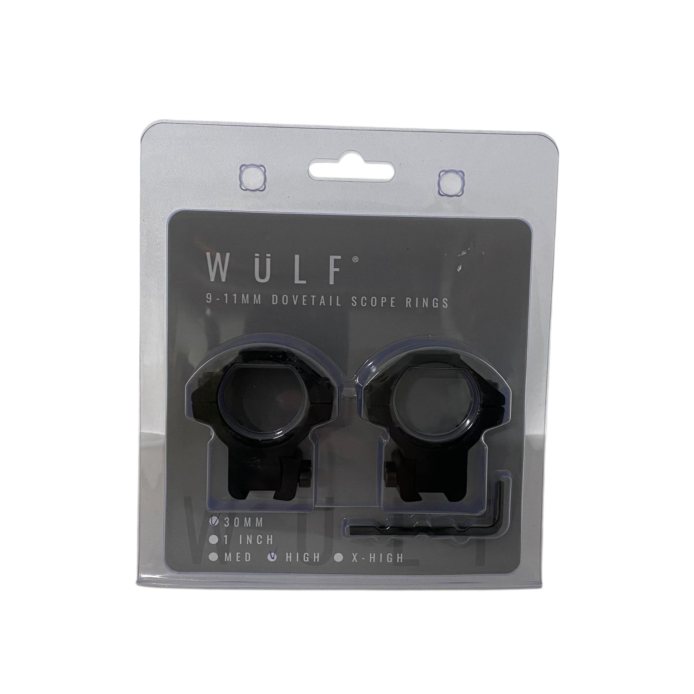 WULF 9-11 mm Dovetail Scope Rings 30mm Diameter